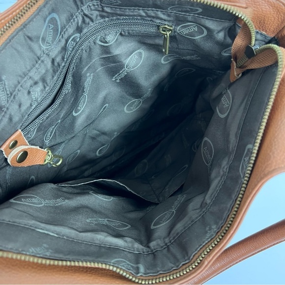 AMERILEATHER Judelle Like New saddle Brown Leather satchel shoulder bag - Picture 7 of 7